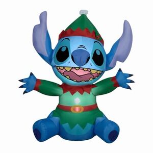 Disney 4.5 ft Stitch Elf Christmas Airblown Yard Inflatable‎ Light Up Decor NEW